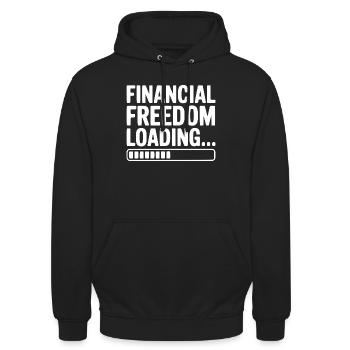 Finanzielle Freiheit lädt... - Unisex Hoodie - Schwarz - Vorne - Alina (178cm) & Michal (187cm)