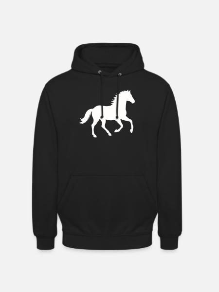 Silhouette d’un cheval sauvage - Sweat-shirt à capuche unisexe - noir