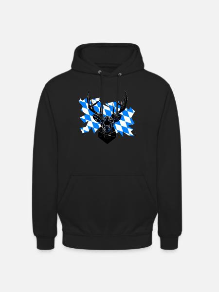 Land de Bavière Hirsch - Sweat-shirt à capuche unisexe - noir