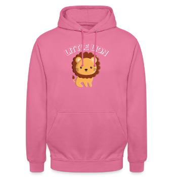 Petit Lion Enfant Cadeau bébé - Sweat-shirt à capuche unisexe - rose - Devant - Alina (178cm) & Michal (187cm)