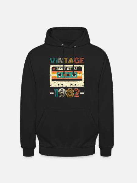 Best Of 1982 Vintage Kassette Retro Geburtstag - Unisex Hoodie - Schwarz
