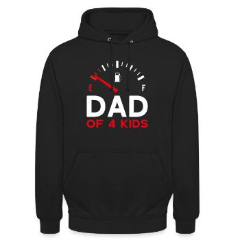 DAD OF 4 KIDS PAPA VIER KINDER VATERTAG - Unisex Hoodie - Schwarz - Vorne - Alina (178cm) & Michal (187cm)