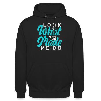 Regarde ce que je fais pour toi - Sweat-shirt à capuche unisexe - noir - Devant - Alina (178cm) & Michal (187cm)
