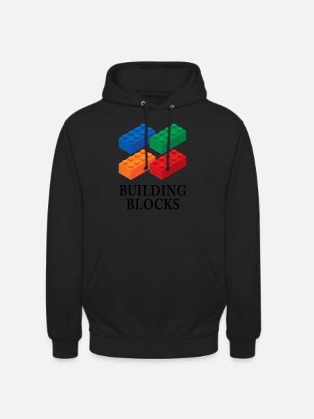 Souvenirs Fra Danmark Plastic Bricks Building Blo - Hættetrøje unisex - sort