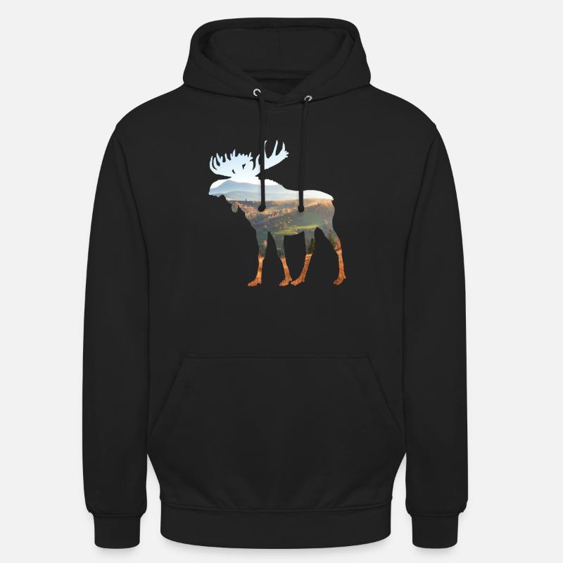 Elch - Unisex Hoodie - Schwarz