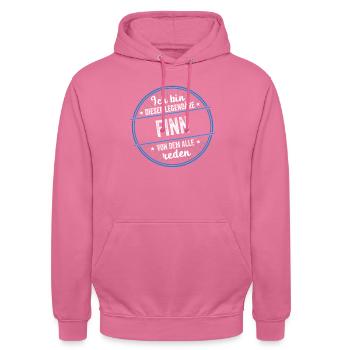 Ich bin dieser legendärer Finn Name - Unisex Hoodie - Pink - Vorne - Alina (178cm) & Michal (187cm)