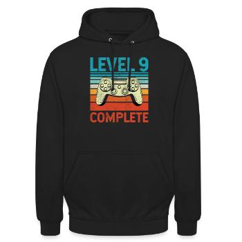 Niveau 9 Terminé - Sweat-shirt à capuche unisexe - noir - Devant - Alina (178cm) & Michal (187cm)