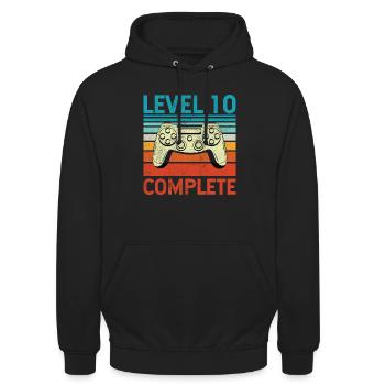 Niveau 10 Terminé - Sweat-shirt à capuche unisexe - noir - Devant - Alina (178cm) & Michal (187cm)