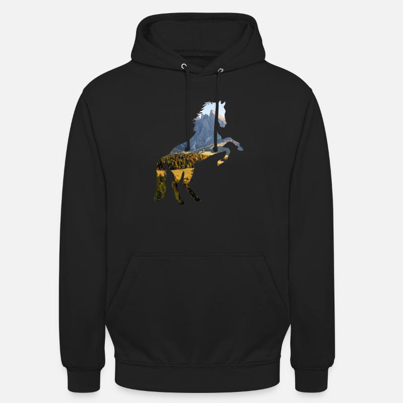 Cheval - Sweat-shirt à capuche unisexe - noir