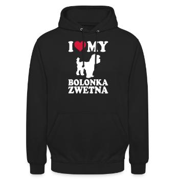 Bolonka Zwetna Geschenk Hunde - Unisex Hoodie - Schwarz - Vorne - Alina (178cm) & Michal (187cm)