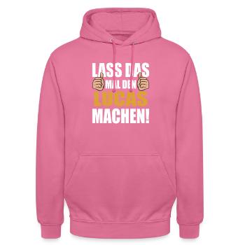 Let Lucas do that - Unisex Hoodie - pink - Front - Alina (178cm) & Michal (187cm)