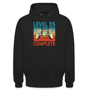 Level 35 Complete - Unisex Hoodie - Schwarz - Vorne - Alina (178cm) & Michal (187cm)