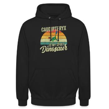 xxx Dinosaurier Kinder Dino Geschenk - Unisex Hoodie - Schwarz - Vorne - Alina (178cm) & Michal (187cm)