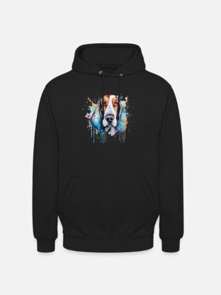 Basset Hound - Sweat-shirt à capuche unisexe - noir