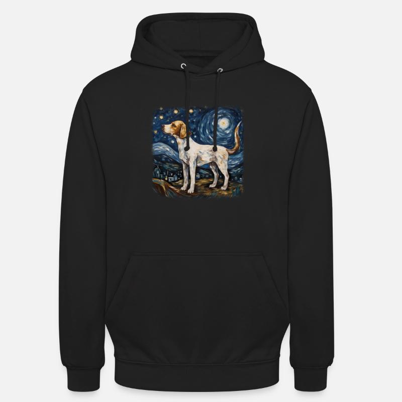 Beagle Van gogh starry night - Unisex Hoodie - Schwarz