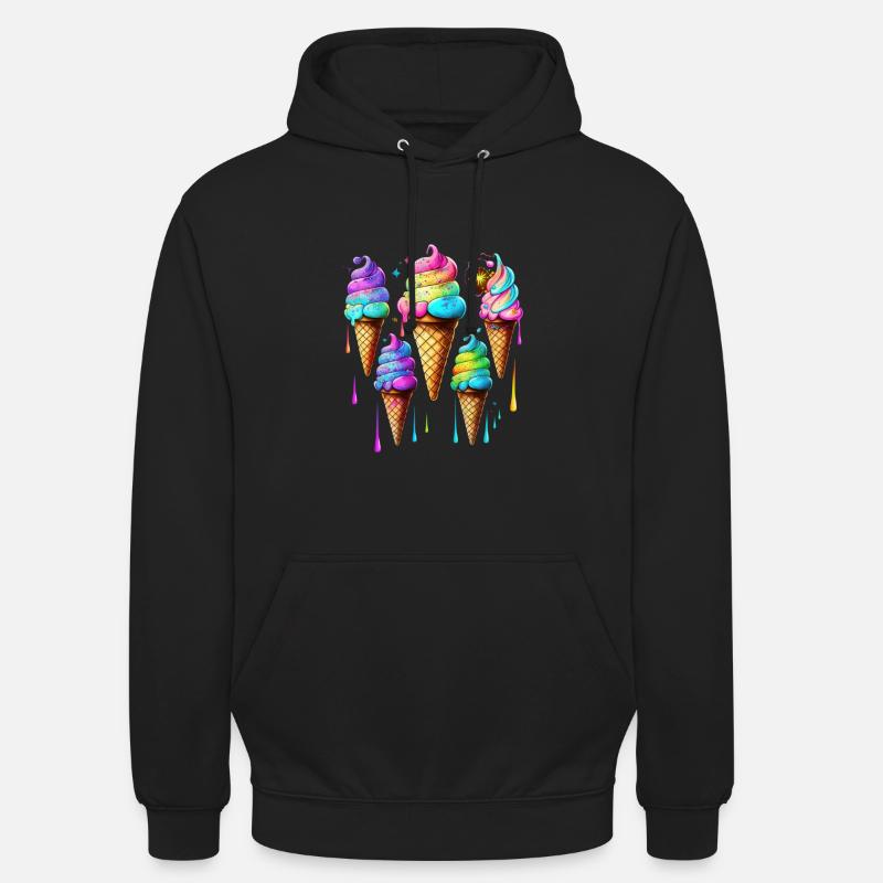 GLACES APETISSANTES - Sweat-shirt à capuche unisexe - noir