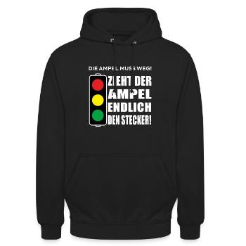 Zieht der Ampel endlich den Stecker - Unisex Hoodie - Schwarz - Vorne - Alina (178cm) & Michal (187cm)