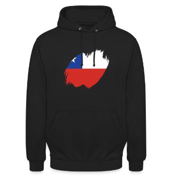 Chile Flagge Südamerika Chilenische Fahne Vintage - Unisex Hoodie - Schwarz - Vorne - Alina (178cm) & Michal (187cm)