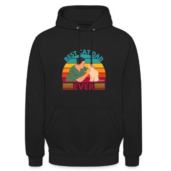 Best Cat Dad Ever - cadeau pour les amoureux des chats - Sweat-shirt à capuche unisexe - noir - Devant - Alina (178cm) & Michal (187cm)