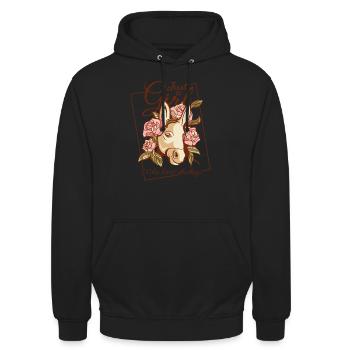 Âne Mulet Muli Fleurs Filles Burro Cadeau - Sweat-shirt à capuche unisexe - noir - Devant - Alina (178cm) & Michal (187cm)