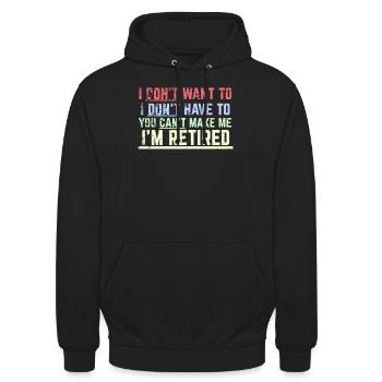 Rentner Spruch - Unisex Hoodie - Schwarz - Vorne - Alina (178cm) & Michal (187cm)