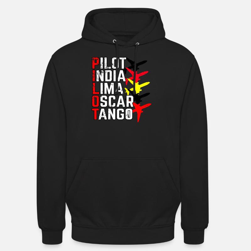 Pilot Pilotenalphabet - Unisex Hoodie - Schwarz
