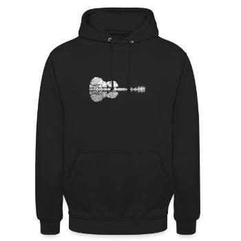 Gitarren See Schatten Gitarren Motiv Geschenkidee - Unisex Hoodie - Schwarz - Vorne - Alina (178cm) & Michal (187cm)
