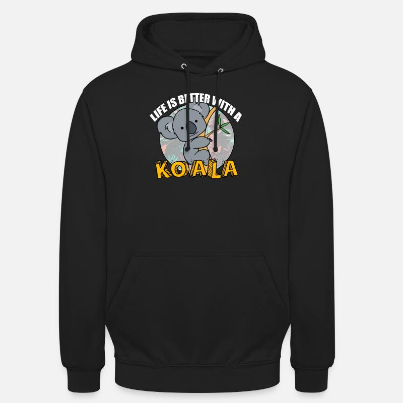 Life is better with a koala bear koala - Unisex Hoodie - black