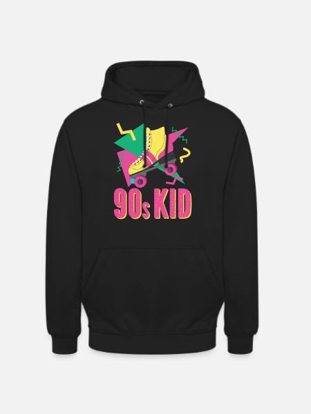 90s Retro with roller skate - Unisex Hoodie - black