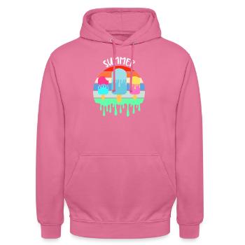 Schmelzendes Eis Heißer Sommerurlaub Retro Vintag - Unisex Hoodie - Pink - Vorne - Alina (178cm) & Michal (187cm)