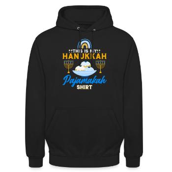 Hanoukka Hanoukka Dreidel Latkes Hanoukka - Sweat-shirt à capuche unisexe - noir - Devant - Alina (178cm) & Michal (187cm)