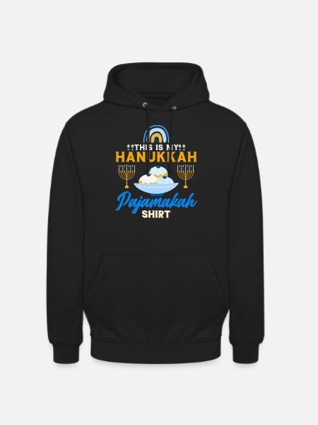 Hanoukka Hanoukka Dreidel Latkes Hanoukka - Sweat-shirt à capuche unisexe - noir