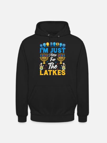 Hanoukka Hanoukka Dreidel Latkes Hanoukka - Sweat-shirt à capuche unisexe - noir