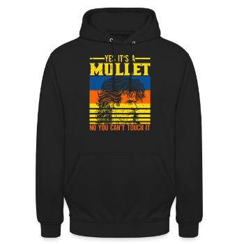 Mullet Frisur Vokuhila Frisur - Unisex Hoodie - Schwarz - Vorne - Alina (178cm) & Michal (187cm)