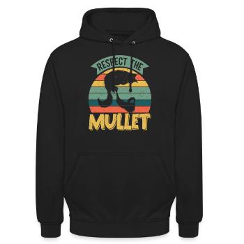 Mullet Frisur Vokuhila Frisur - Unisex Hoodie - Schwarz - Vorne - Alina (178cm) & Michal (187cm)