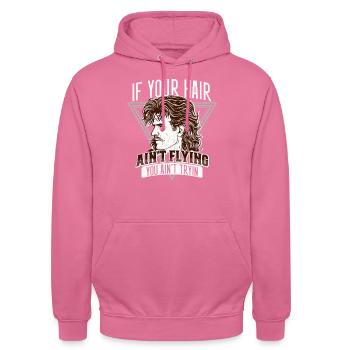 Mullet Frisur Vokuhila Frisur - Unisex Hoodie - Pink - Vorne - Alina (178cm) & Michal (187cm)