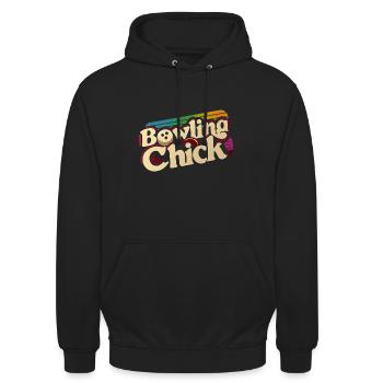 Bowling Chick 18 - Unisex Hoodie - Schwarz - Vorne - Alina (178cm) & Michal (187cm)