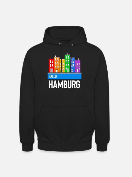 Hambourg - Sweat-shirt à capuche unisexe - noir