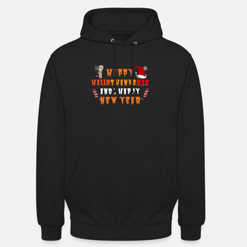 Joyeux Hallothanksmas et bonne année - Sweat-shirt à capuche unisexe - noir