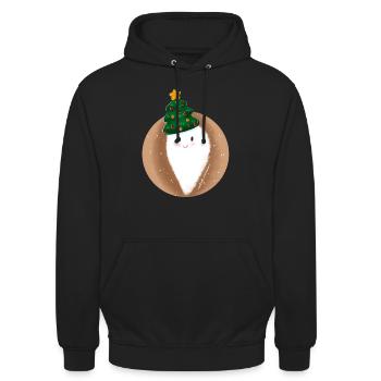 Chapeau de Noël Spirit - Sweat-shirt à capuche unisexe - noir - Devant - Alina (178cm) & Michal (187cm)