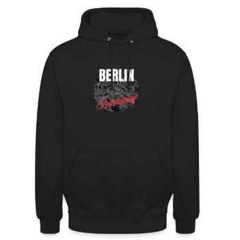 Berlin City Map Citymap Map - Unisex Hoodie - black - Front - Alina (178cm) & Michal (187cm)