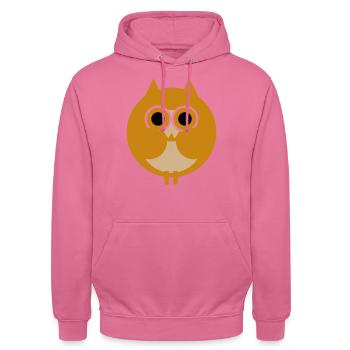 Geometric Owl Design - Unisex Hoodie - pink - Front - Alina (178cm) & Michal (187cm)
