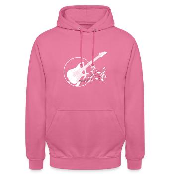 E-Gitarre - Unisex Hoodie - Pink - Vorne - Alina (178cm) & Michal (187cm)
