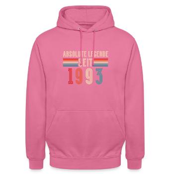 Jahrgang 1993 Geburtstag Mann 30er 30 Geburtstag - Unisex Hoodie - Pink - Vorne - Alina (178cm) & Michal (187cm)