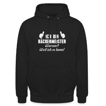 Backen Bäcker Bäckermeister - Unisex Hoodie - Schwarz - Vorne - Alina (178cm) & Michal (187cm)