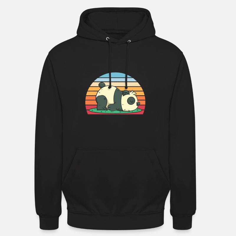 Schlafender Pandabär Geschenk Panda - Unisex Hoodie - Schwarz