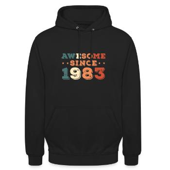 40er 1983 Jahrgang Papa 40. Geburtstag - Unisex Hoodie - Schwarz - Vorne - Alina (178cm) & Michal (187cm)