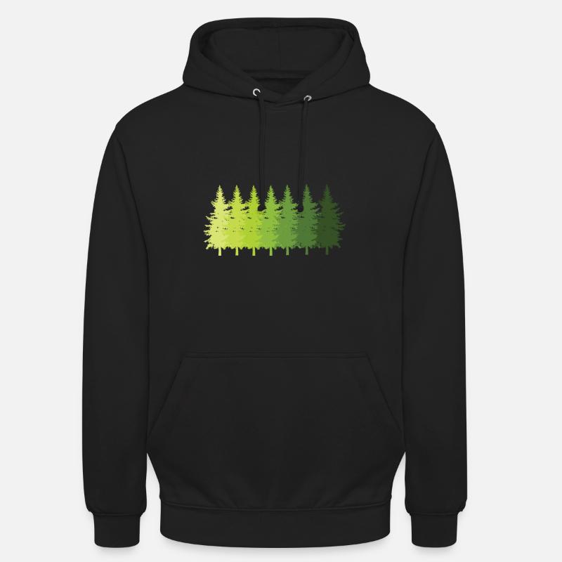 Trees Forest - Sweat-shirt à capuche unisexe - noir