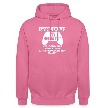 Jeu vidéo Témoins de mariage Cadeau - Sweat-shirt à capuche unisexe - rose - Devant - Alina (178cm) & Michal (187cm)