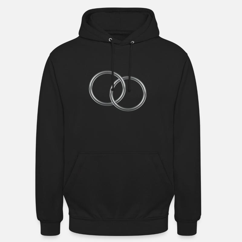 Bagues argent - Sweat-shirt à capuche unisexe - noir